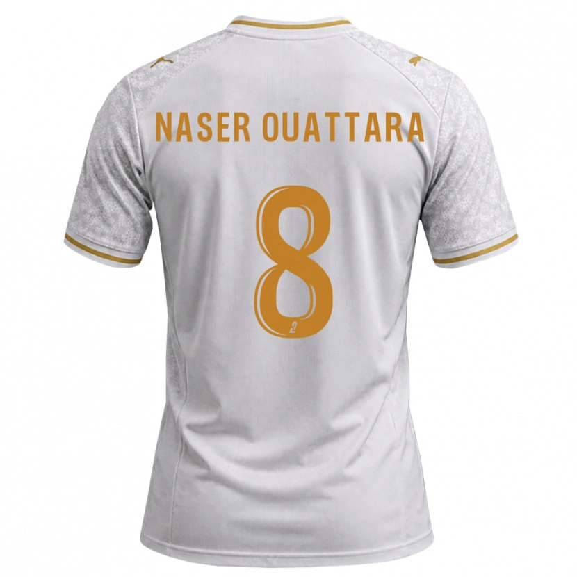 Danxen Herren Papus Naser Ouattara #8 Weiß Grau Goldrute Auswärtstrikot Trikot 2026/27 T-Shirt