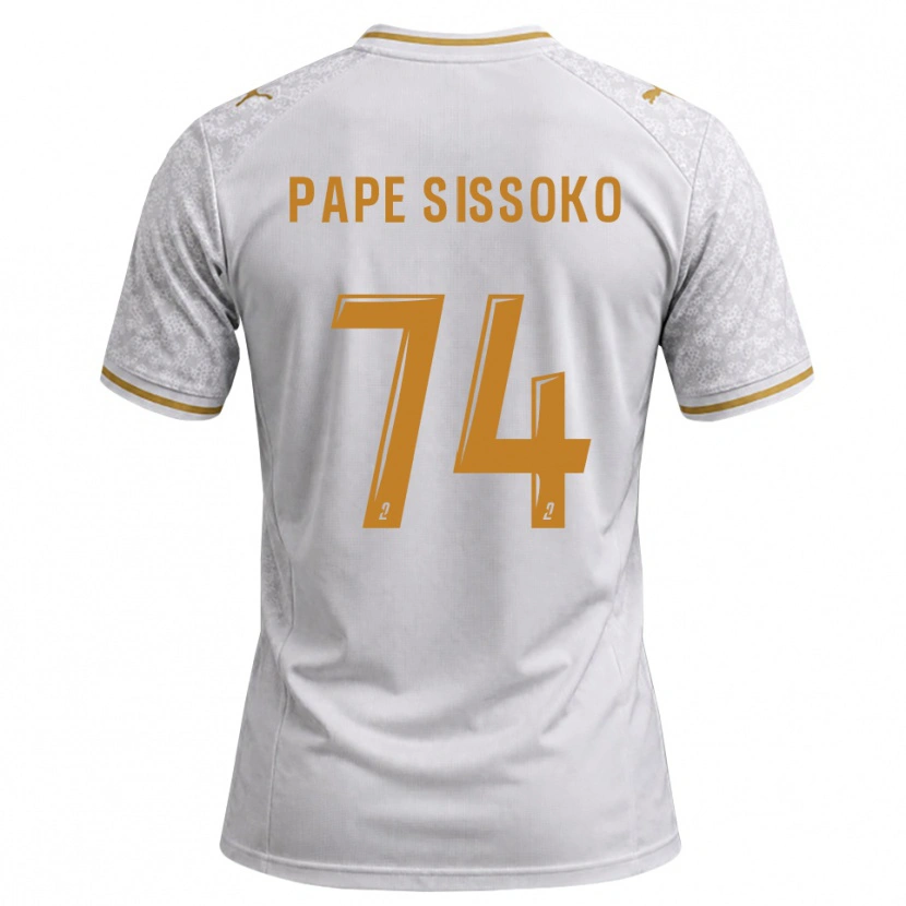 Danxen Herren Niama Pape Sissoko #74 Weiß Grau Goldrute Auswärtstrikot Trikot 2026/27 T-Shirt