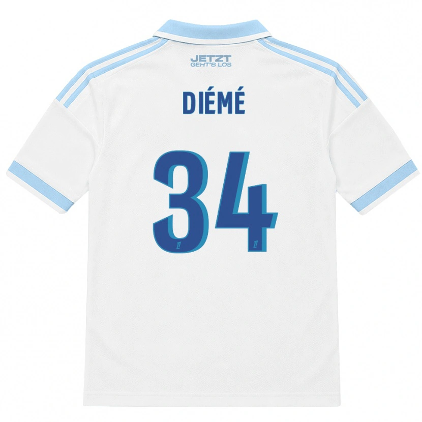 Danxen Herren Yaya Diémé #34 Hellblau Weiß Rot Auswärtstrikot Trikot 2026/27 T-Shirt
