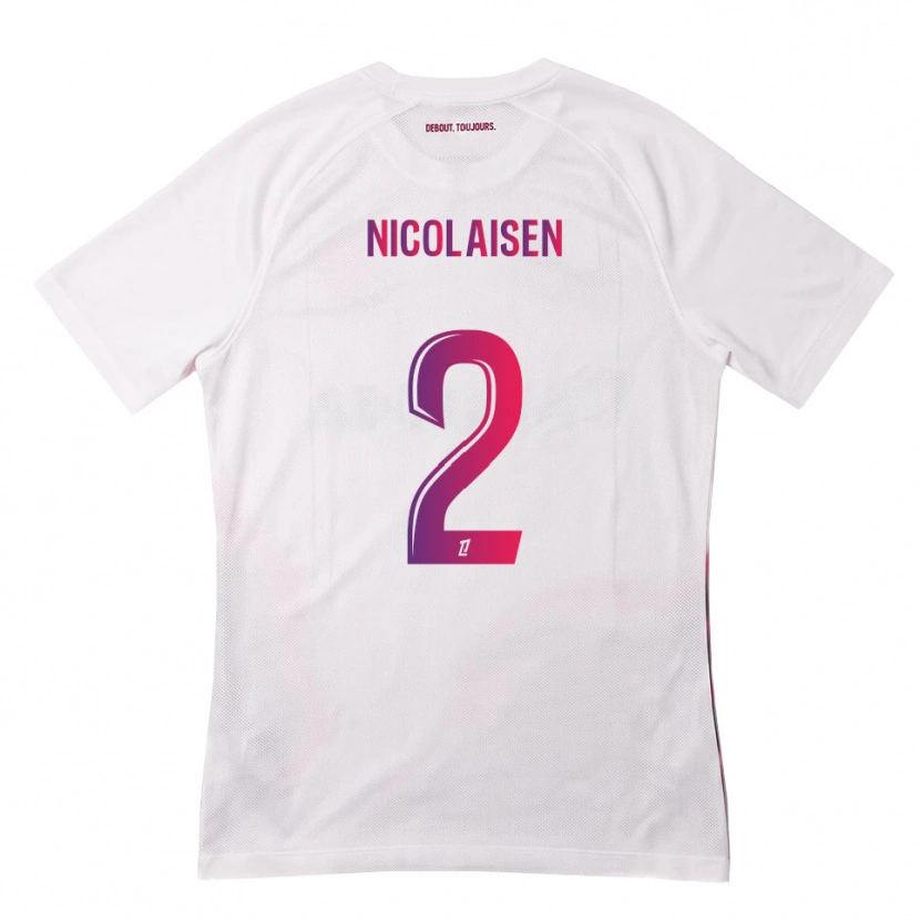 Danxen Herren Rasmus Nicolaisen #2 Weiß Pink Lila Auswärtstrikot Trikot 2026/27 T-Shirt