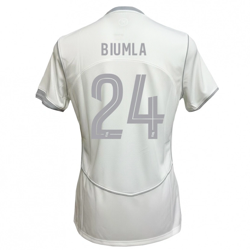 Danxen Herren Emmanuel Biumla #24 Weiß Grau Auswärtstrikot Trikot 2026/27 T-Shirt