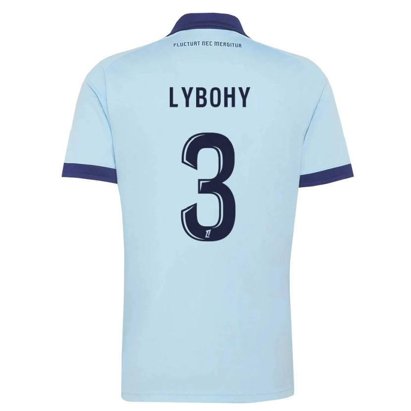 Danxen Herren Kyliann Lybohy #3 Kornblumenblau Schwarz Auswärtstrikot Trikot 2026/27 T-Shirt