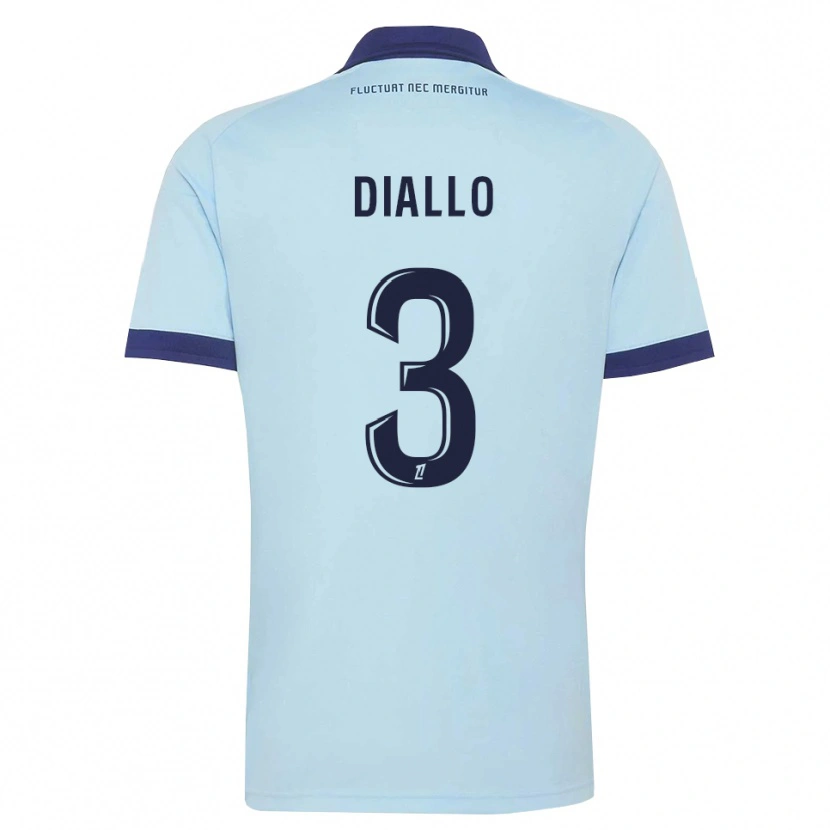 Danxen Herren Ibrahim Diallo #3 Kornblumenblau Schwarz Auswärtstrikot Trikot 2026/27 T-Shirt