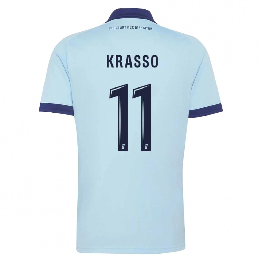 Danxen Herren Jean-Philippe Krasso #11 Kornblumenblau Schwarz Auswärtstrikot Trikot 2026/27 T-Shirt