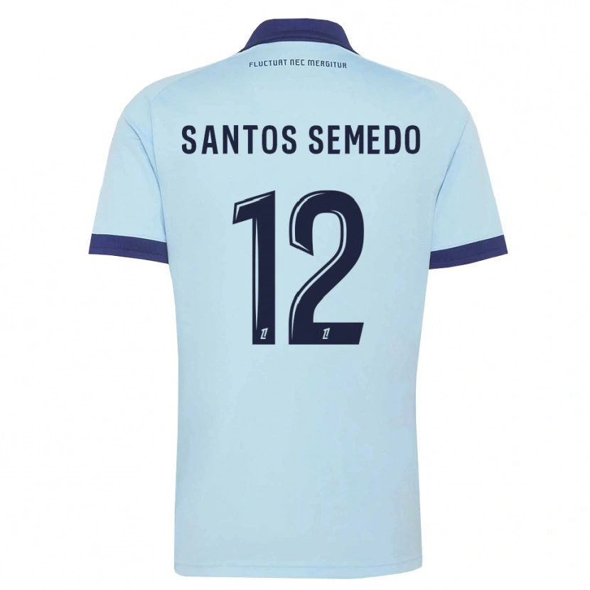 Danxen Herren Ilyes Dos Santos Semedo #12 Kornblumenblau Schwarz Auswärtstrikot Trikot 2026/27 T-Shirt