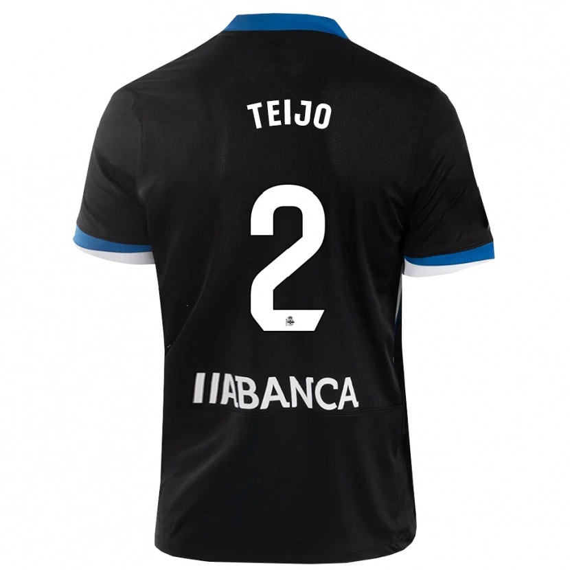 Danxen Herren Quique Teijo #2 Schwarz Blau Weiß Auswärtstrikot Trikot 2026/27 T-Shirt