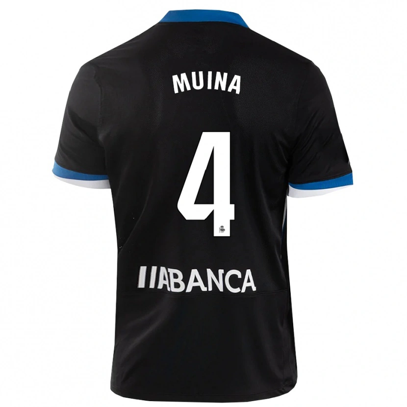 Danxen Herren Henar Muiña #4 Schwarz Blau Weiß Auswärtstrikot Trikot 2026/27 T-Shirt