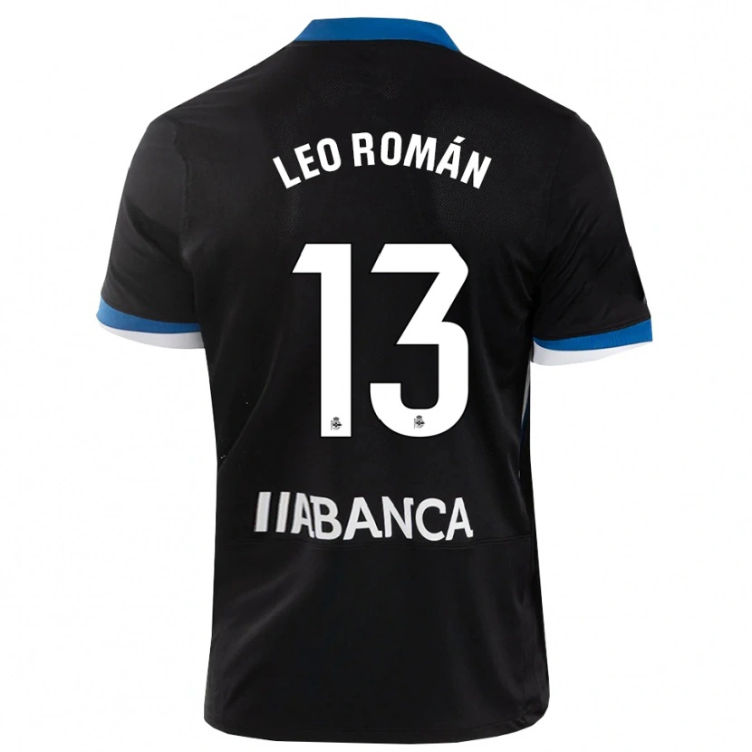 Danxen Herren Leo Román #13 Schwarz Blau Weiß Auswärtstrikot Trikot 2026/27 T-Shirt