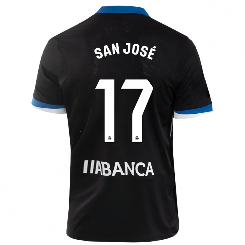 Danxen Herren Koke San José #17 Schwarz Blau Weiß Auswärtstrikot Trikot 2026/27 T-Shirt