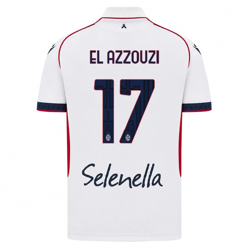 Danxen Herren Oussama El Azzouzi #17 Weiß Rot Königsblau Auswärtstrikot Trikot 2026/27 T-Shirt