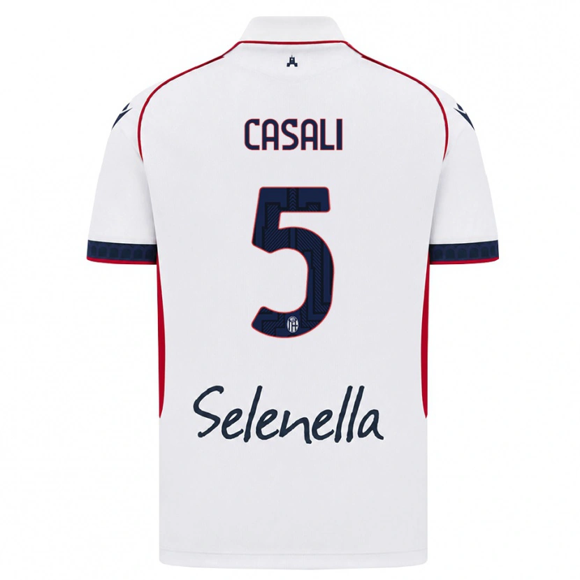 Danxen Herren Giacomo Casali #5 Weiß Rot Königsblau Auswärtstrikot Trikot 2026/27 T-Shirt