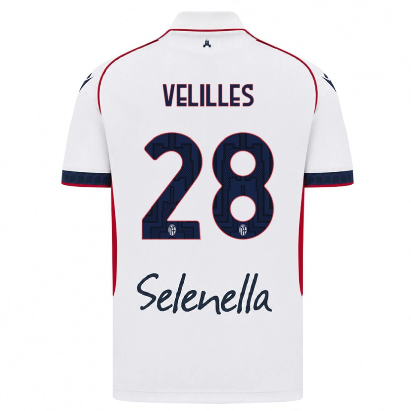 Danxen Herren Aarón Velilles #28 Weiß Rot Königsblau Auswärtstrikot Trikot 2026/27 T-Shirt