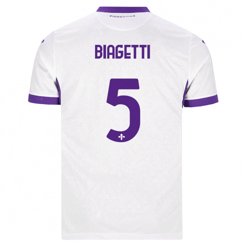 Danxen Herren Christian Biagetti #5 Weiß Lila Auswärtstrikot Trikot 2026/27 T-Shirt