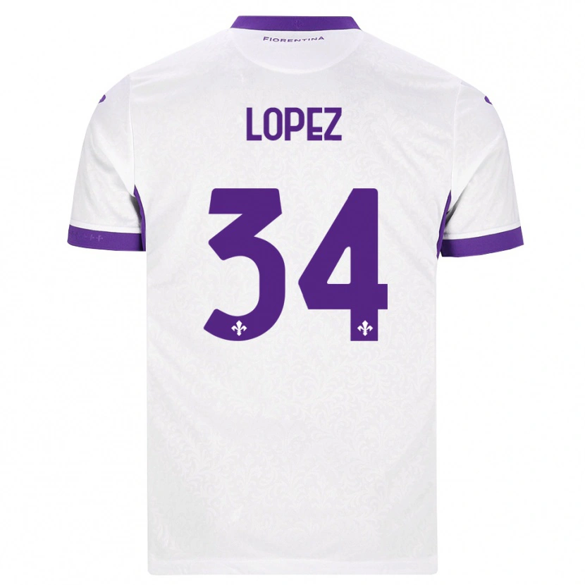 Danxen Herren Lucas López #34 Weiß Lila Auswärtstrikot Trikot 2026/27 T-Shirt