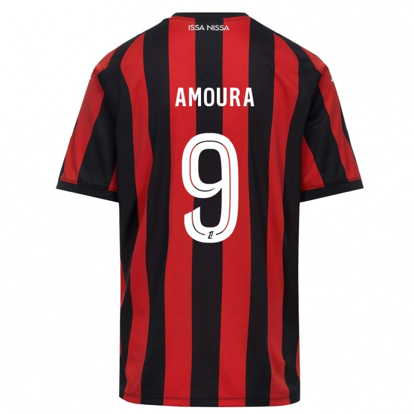 Danxen Herren Mohamed Amoura #9 Rot Schwarz Weiß Heimtrikot Trikot 2026/27 T-Shirt