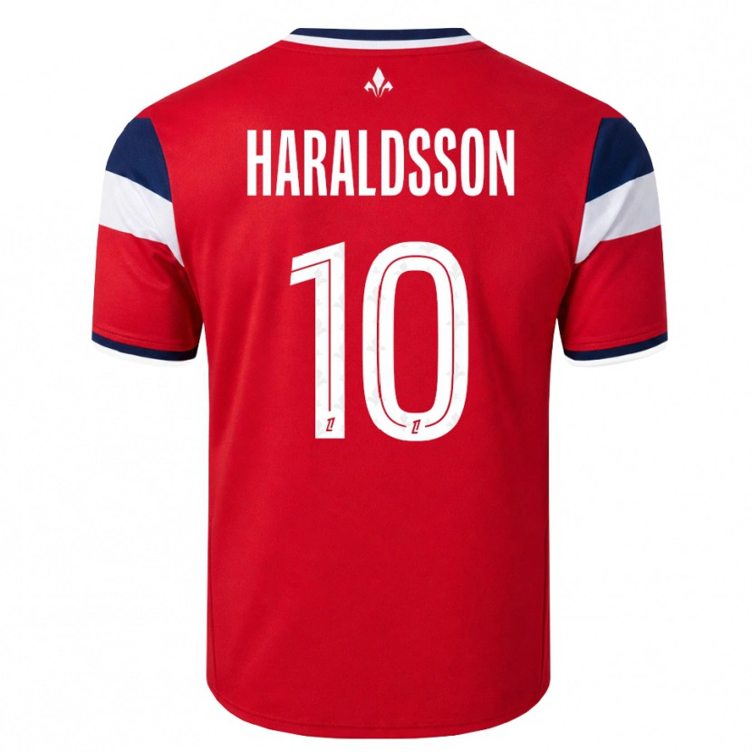 Danxen Damen Hákon Arnar Haraldsson #10 Rot Weiß Königsblau Heimtrikot Trikot 2026/27 T-Shirt