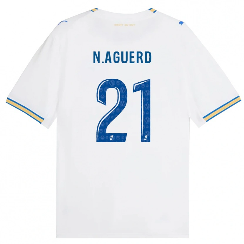 Danxen Damen Nayef Aguerd #21 Dodgerblau Weiß Heimtrikot Trikot 2026/27 T-Shirt