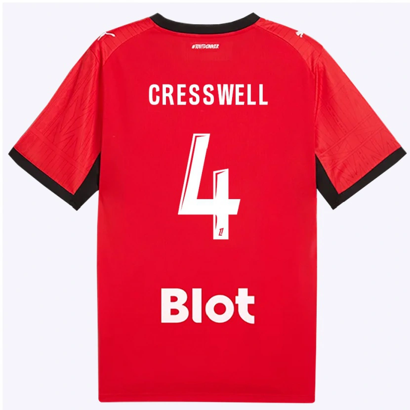 Danxen Damen Charlie Cresswell #4 Rot Schwarz Weiß Heimtrikot Trikot 2026/27 T-Shirt