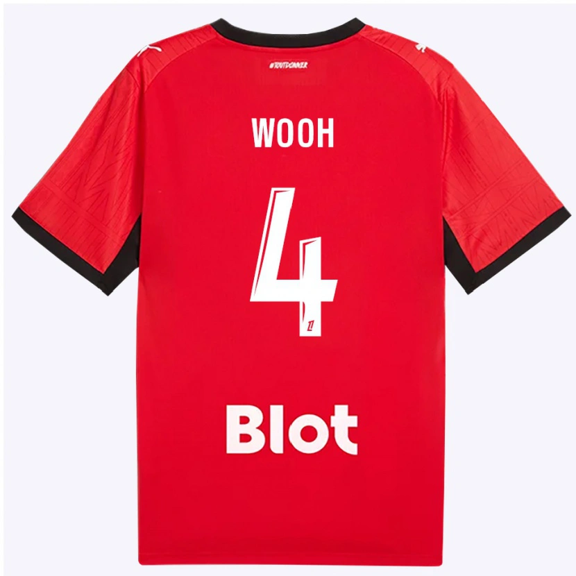 Danxen Damen Christopher Wooh #4 Rot Schwarz Weiß Heimtrikot Trikot 2026/27 T-Shirt