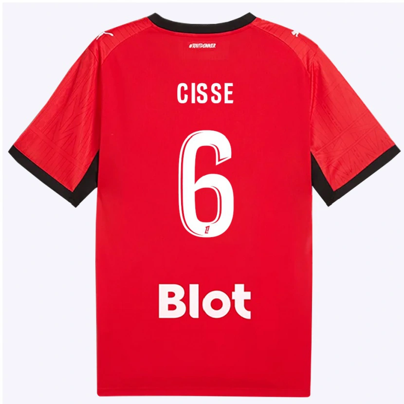 Danxen Damen Djaoui Cissé #6 Rot Schwarz Weiß Heimtrikot Trikot 2026/27 T-Shirt