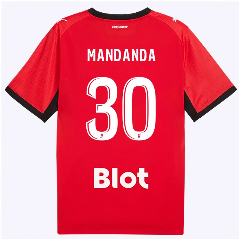 Danxen Damen Steve Mandanda #30 Rot Schwarz Weiß Heimtrikot Trikot 2026/27 T-Shirt