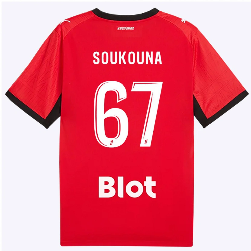 Danxen Damen Isiaka Soukouna #67 Rot Schwarz Weiß Heimtrikot Trikot 2026/27 T-Shirt
