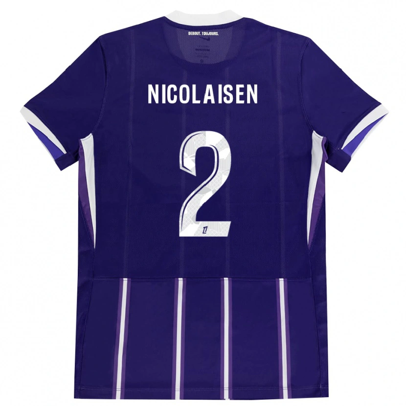 Danxen Damen Rasmus Nicolaisen #2 Lila Weiß Heimtrikot Trikot 2026/27 T-Shirt