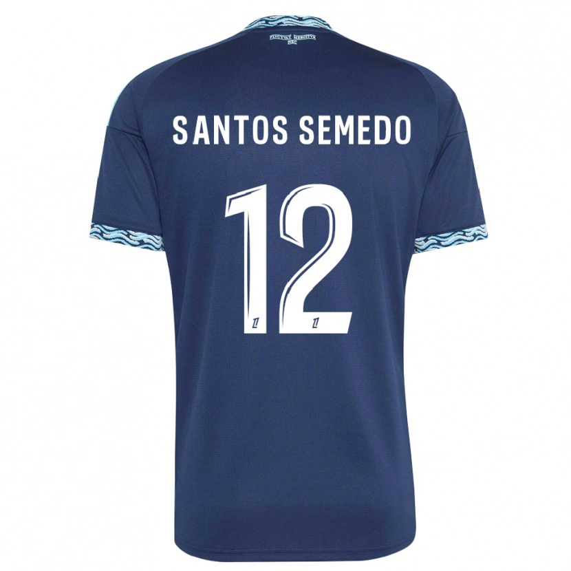 Danxen Damen Ilyes Dos Santos Semedo #12 Stahlblau Weiß Heimtrikot Trikot 2026/27 T-Shirt