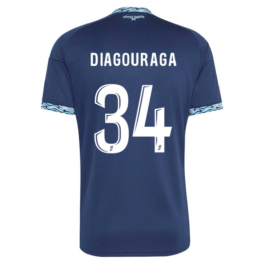 Danxen Damen Djibril Diagouraga #34 Stahlblau Weiß Heimtrikot Trikot 2026/27 T-Shirt