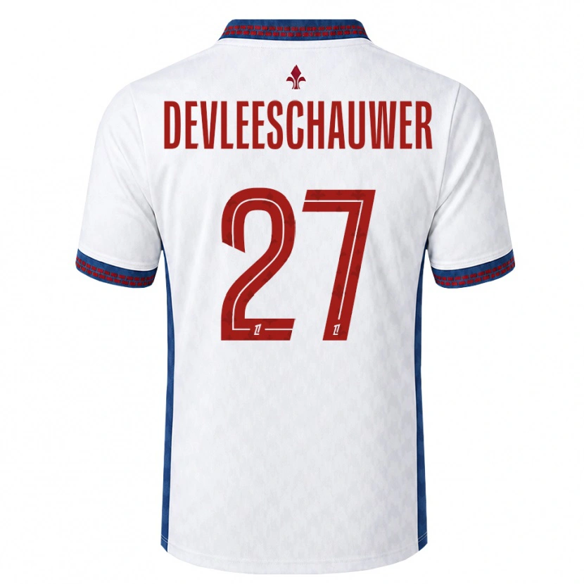 Danxen Damen Gwenaëlle Devleeschauwer #27 Rot Weiß Blau Auswärtstrikot Trikot 2026/27 T-Shirt