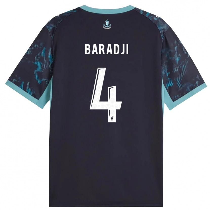 Danxen Damen Mohamed Baradji #4 Blass Türkis Weiß Schwarz Auswärtstrikot Trikot 2026/27 T-Shirt