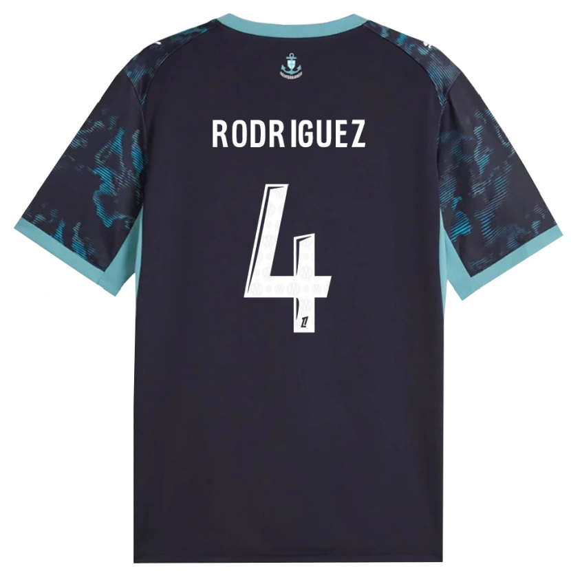 Danxen Damen Ruben Rodriguez #4 Blass Türkis Weiß Schwarz Auswärtstrikot Trikot 2026/27 T-Shirt