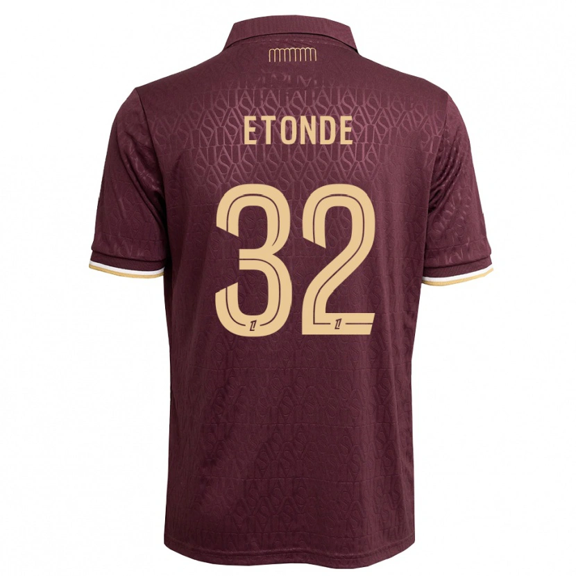 Danxen Damen Romaric Etonde #32 Weinrot Sandbraun Auswärtstrikot Trikot 2026/27 T-Shirt
