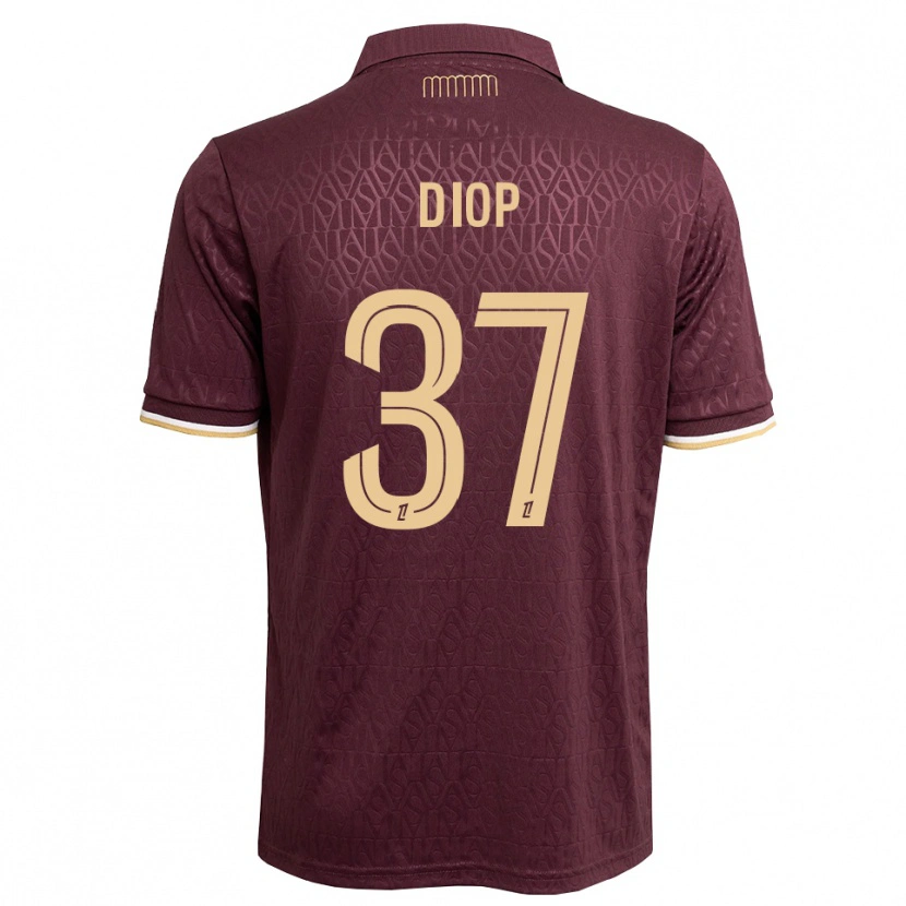 Danxen Damen Edan Diop #37 Weinrot Sandbraun Auswärtstrikot Trikot 2026/27 T-Shirt