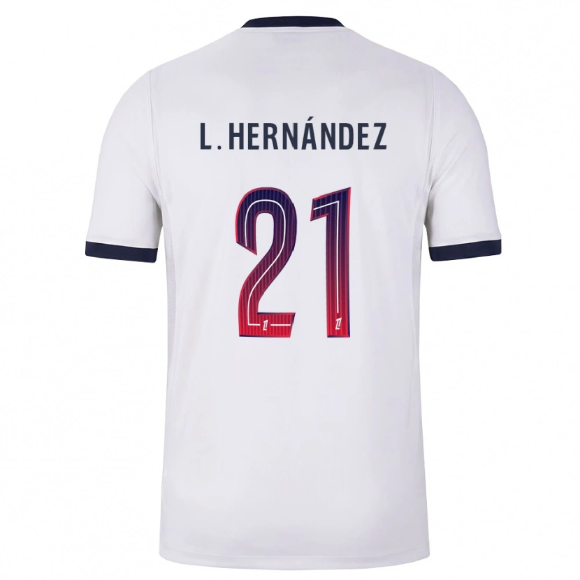 Danxen Damen Lucas Hernández #21 Weiß Schwarz Rot Auswärtstrikot Trikot 2026/27 T-Shirt