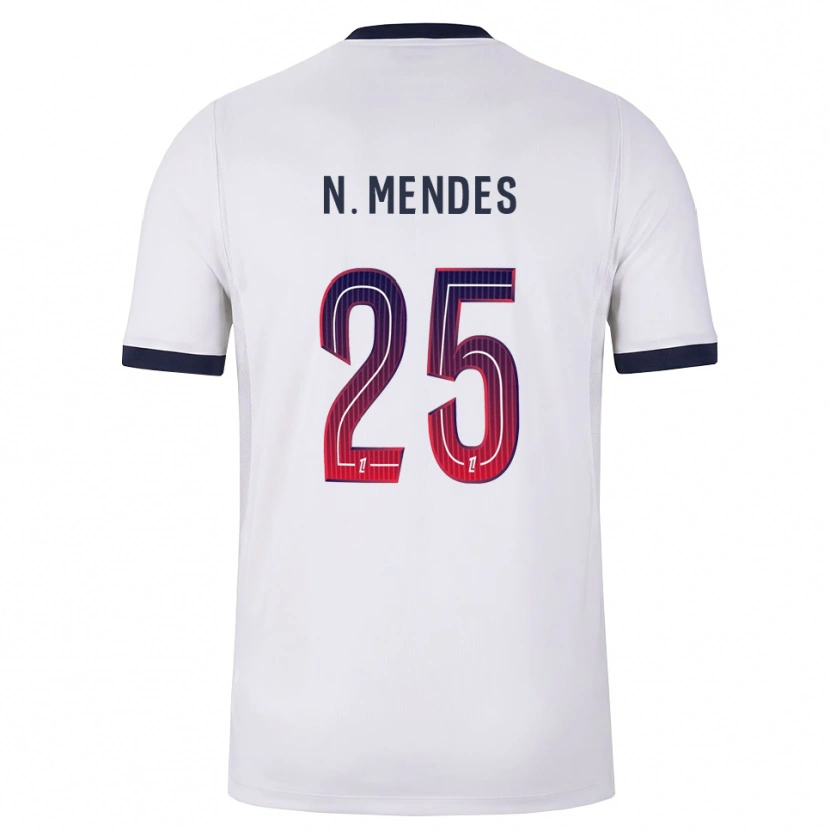 Danxen Damen Nuno Mendes #25 Weiß Schwarz Rot Auswärtstrikot Trikot 2026/27 T-Shirt