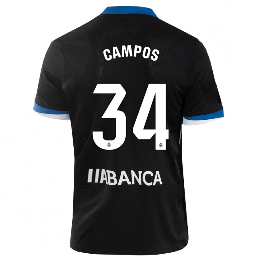 Danxen Damen Xabi Campos #34 Schwarz Blau Weiß Auswärtstrikot Trikot 2026/27 T-Shirt