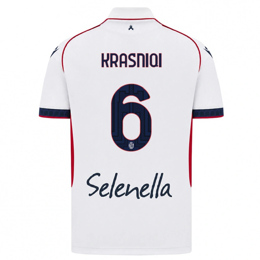 Danxen Damen Besalet Krasniqi #6 Weiß Rot Königsblau Auswärtstrikot Trikot 2026/27 T-Shirt