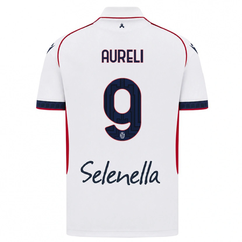 Danxen Damen Valerio Aureli #9 Weiß Rot Königsblau Auswärtstrikot Trikot 2026/27 T-Shirt