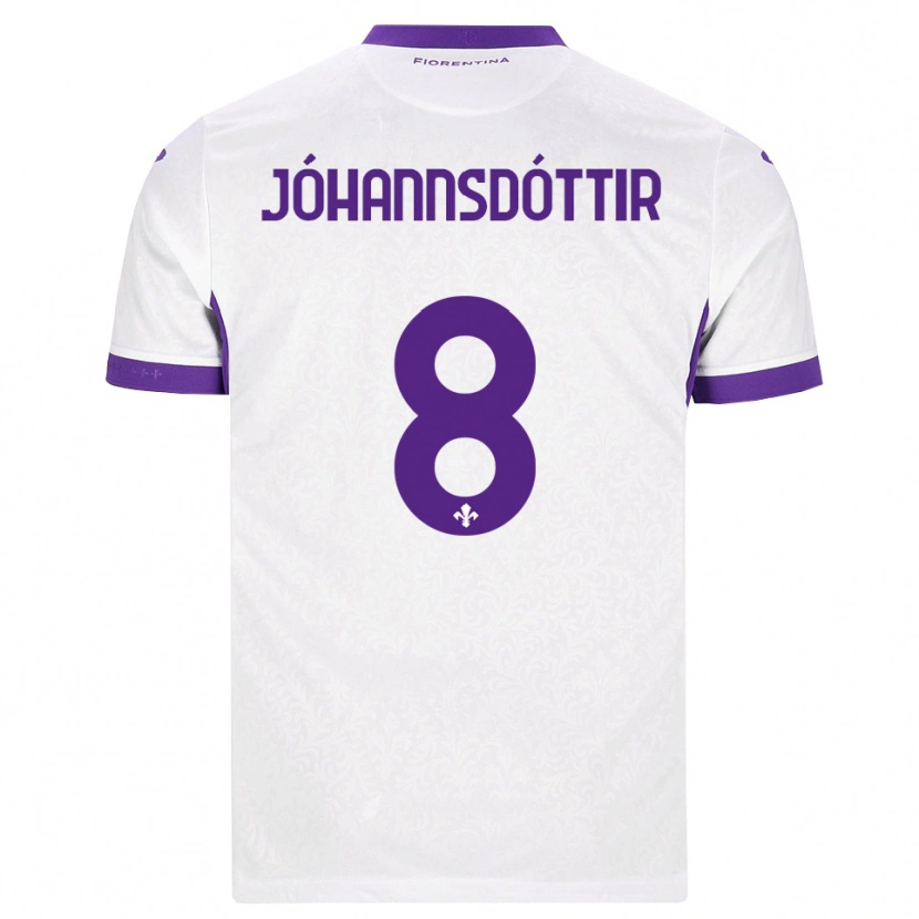 Danxen Damen Alexandra Jóhannsdóttir #8 Weiß Lila Auswärtstrikot Trikot 2026/27 T-Shirt