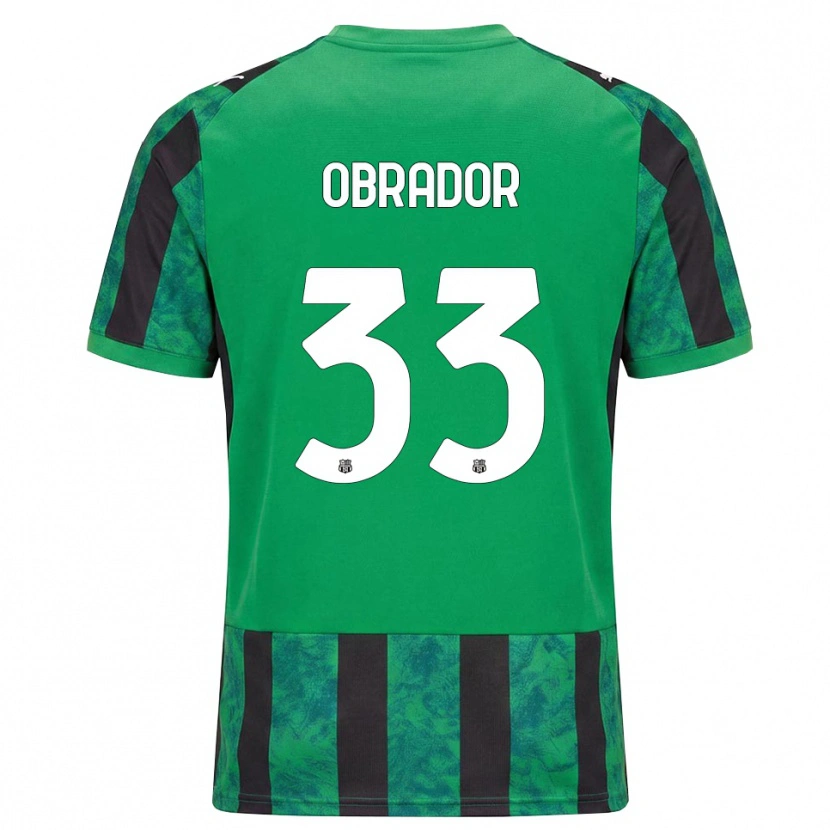 Danxen Kinder Rafa Obrador #33 Grün Schwarz Weiß Heimtrikot Trikot 2026/27 T-Shirt
