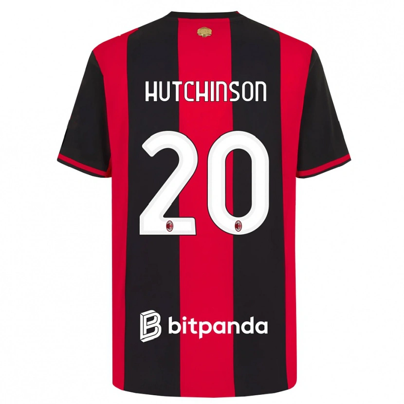 Danxen Kinder Omari Hutchinson #20 Rot Schwarz Weiß Heimtrikot Trikot 2026/27 T-Shirt