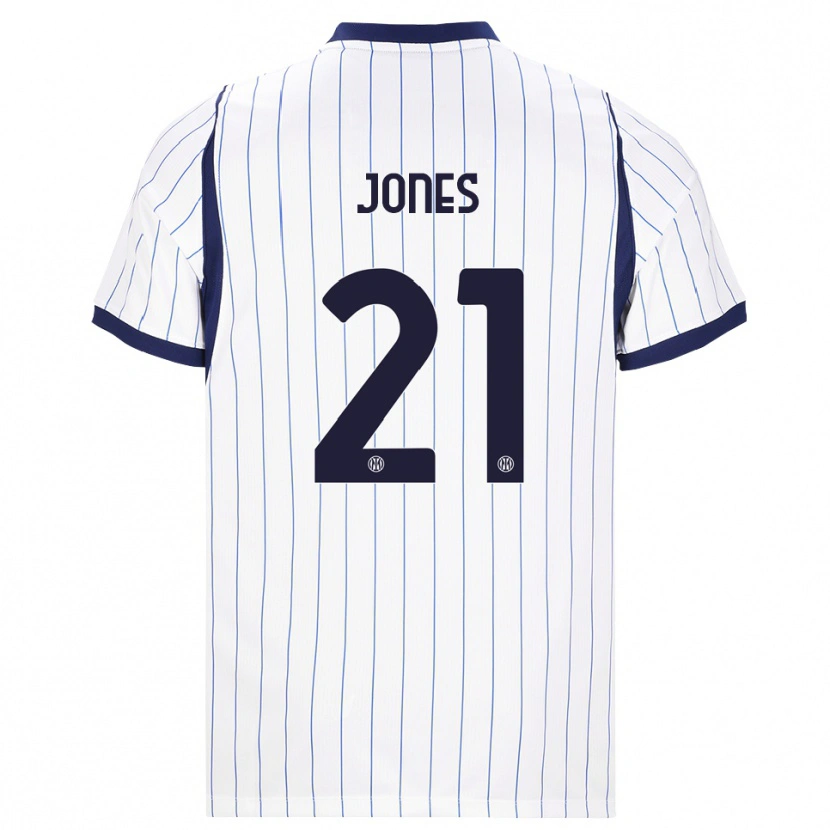 Danxen Kinder Curtis Jones #21 Weiß Dunkelblau Auswärtstrikot Trikot 2026/27 T-Shirt