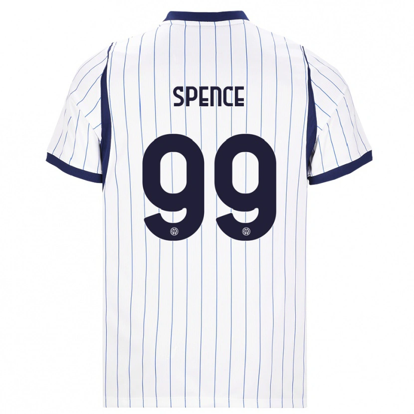 Danxen Kinder Djed Spence #99 Weiß Dunkelblau Auswärtstrikot Trikot 2026/27 T-Shirt