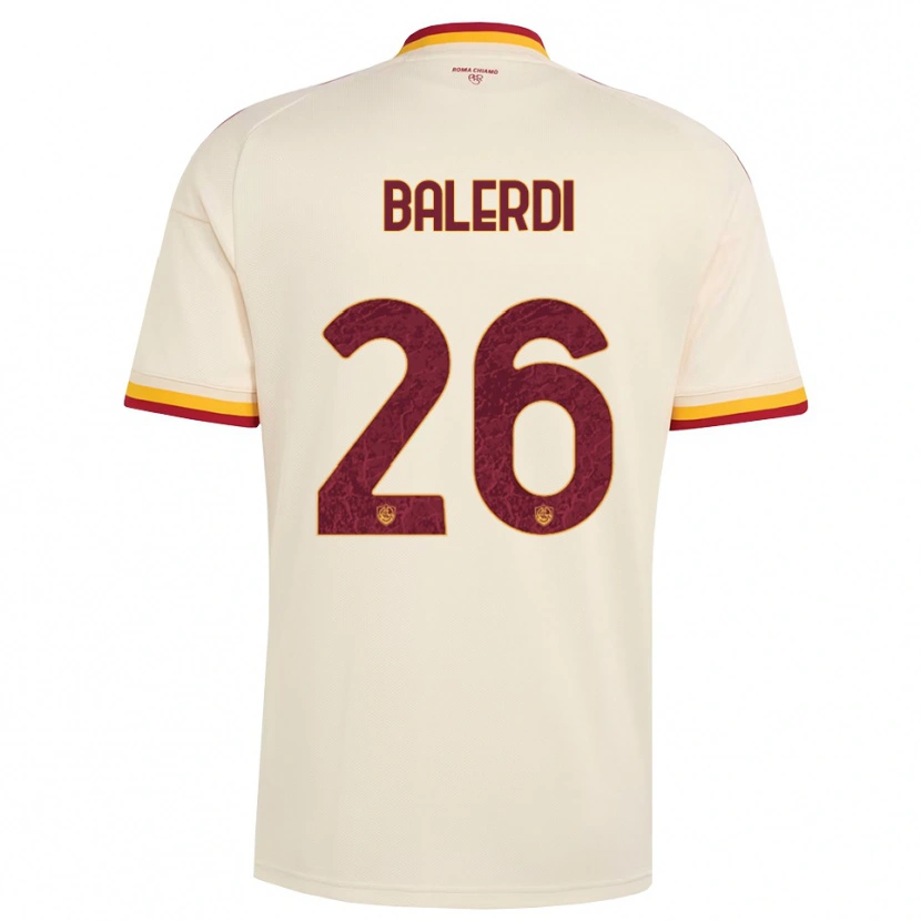 Danxen Kinder Leonardo Balerdi #26 Champagner Rot Gelb Auswärtstrikot Trikot 2026/27 T-Shirt