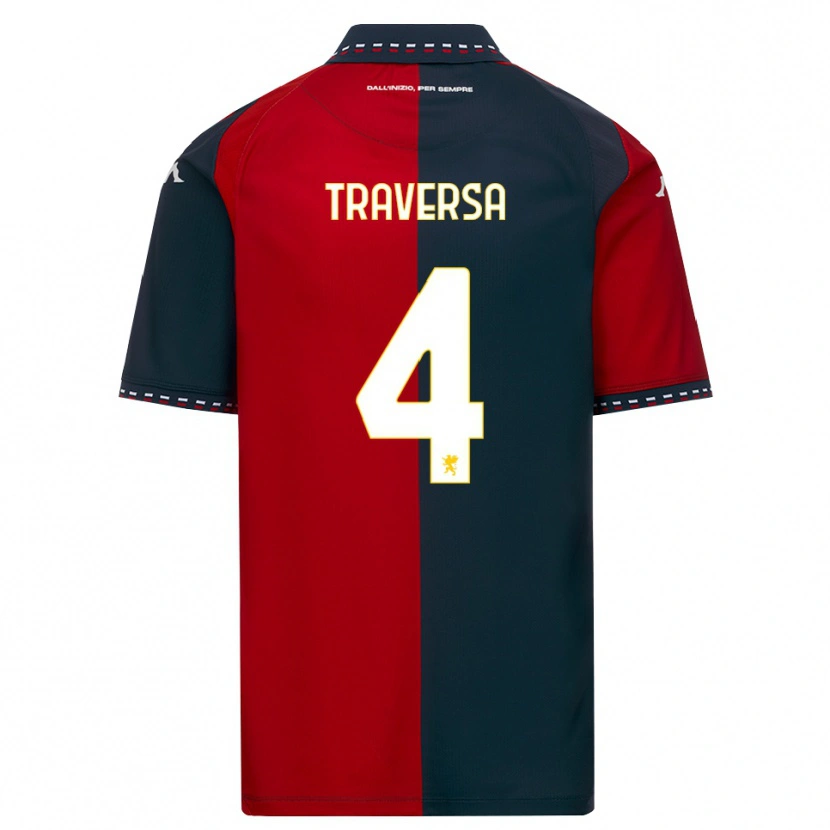 Danxen Kinder Pietro Traversa #4 Rot Schwarz Weiß Heimtrikot Trikot 2026/27 T-Shirt