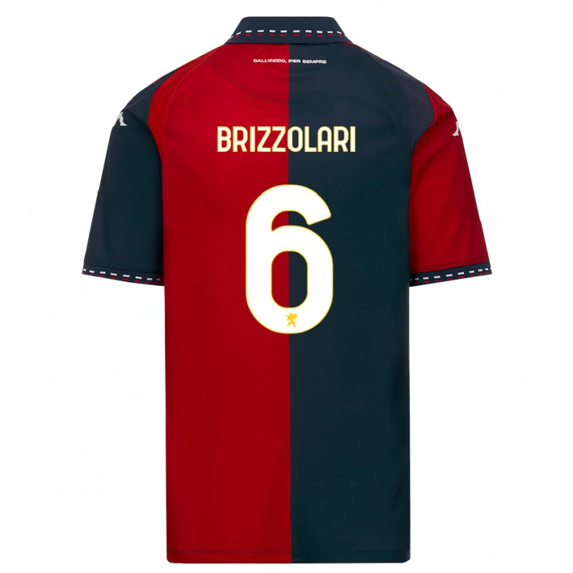Danxen Kinder Mattia Brizzolari #6 Rot Schwarz Weiß Heimtrikot Trikot 2026/27 T-Shirt