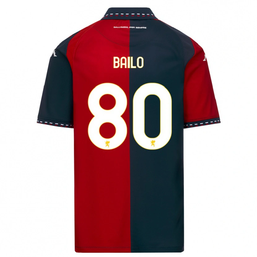 Danxen Kinder Giorgio Bailo #80 Rot Schwarz Weiß Heimtrikot Trikot 2026/27 T-Shirt