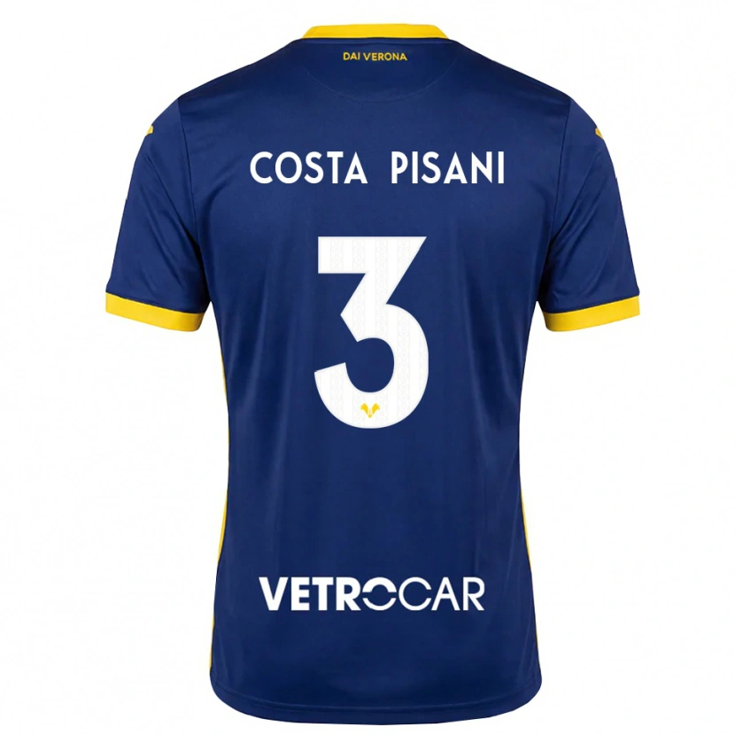 Danxen Kinder Davide Costa Pisani #3 Königsblau Gelb Weiß Heimtrikot Trikot 2026/27 T-Shirt