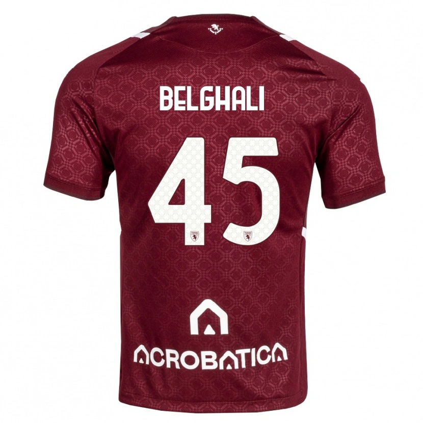 Danxen Kinder Rafik Belghali #45 Burgund Weiß Heimtrikot Trikot 2026/27 T-Shirt